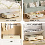 Yecaye Under Bed Storage with Wheels, 2 Pack Under Bed Storage Containers with Adjustable Dividers & Clear Lid, Rolling Underbed Organizer Bins Drawer for Clothes, Shoes, Blankets(30.3 x 16 x 6.7in)