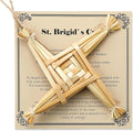 Bucherry St. Brigid's Wall Cross Decor Irish Gift Cross with History Card for Irish Blessing Gift for Celtic Imbolc Decor(Classic Style,5 in,Straw Color)