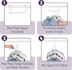 Mr. Pen- Space Saving Hangers for Clothes, 16 pcs, White, Plastic Multi Clothes Hangers Space Saving, 5 Slots, 360° Rotating Hooks