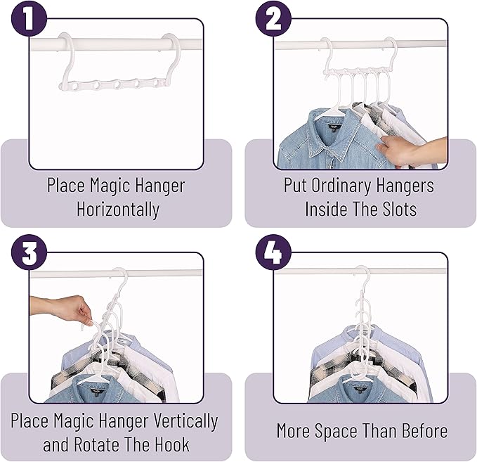 Mr. Pen Space Saving Hangers - 8 Pack White Space Saver Shirt Hangers, Clothes Organizer