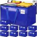 Moving Bags, Storage Bags with Sturdy Handles and Heavy Duty Zippers, Storage Totes for Space Saving, Moving & Storage, Collapsible Moving Supplies(125L, 10-Pack, Blue)