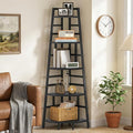 CHOEZON 70.1-Inch 5-Tier Tall Corner Shelf, Narrow Bookshelf for Small Spaces, Industrial Bookcase Display Stand for Living Room, Bedroom, Office, Black TCJ25BB