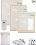 BAGSMART Vacuum Storage Bags with Portable Pump, Travel Space Saver Bags for Clothes, Heavy Duty Compression Bags for Storage, Vacuum Seal Bags with Hand Pump, Travel Essentials for Packing-Khaki