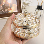 Hipiwe Crystal Mirrored Jewelry Box - Jewelry Trinket Organizer Treasure Box Home Decor Ring Earrings Necklace Storage Holder Chest Keepsake Box,Birthday Christmas Gift for Women, Large