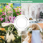 M METERXITY 12-Pack Dream Catcher Rings,3.9 Inch Metal Round Shape Macrame Wreath Floral Ring Hoop for Home/Valentine/DIY Craft/Wedding/Wall Hanging Decorations [White Silver]