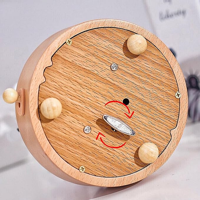 EDSG Personalized Music Box Custom Wooden Music Box Gifts for Birthday Christmas Engraved Rotating Musical Boxes Figurines with Any Name for Kids Girls Boys Daughter Home Decor(Design 2)