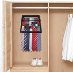 Tie Organizer for Men, Tie Organizer up to 54 Ties, Metal Tie Racks for Men Closet, Tie Holders for Closet, Tie Rack Wall Mounted, Suitable for Ties, Scarves and Belts Organization (Black)