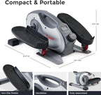 Sunny Health & Fitness Under Desk Elliptical Machine, Portable Sitting or Stand Peddler Exerciser for Seniors Home Office, SunnyFit App Access via Bluetooth with Optional Handlebar or Resistance Band