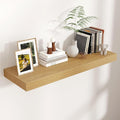 Venusmiles Floating Shelves for Wall, 36 Inch Wide x 12 Inch Deep Floating Shelves, Long Wood Floating Wall Shelf Shelves for Living Room Bathroom Bedroom Kitchen Home - (Oak, 36" W x 12" D x 2" H)