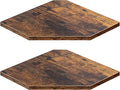 Fun Memories Corner Shelf Wall Mount, Floating Corner Shelves, Set of 2 Corner Wall Shelf Organizer, Rustic Wood Wall Storage Display Shelves for Living Room Bedroom Bathroom Kitchen, Rustic Brown | Organizer