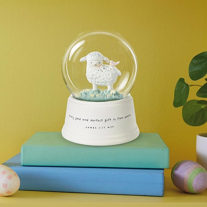 Hallmark Little Lamb Musical Snow Globe (Jesus Loves the Little Children) Religious Gift for Baptism, New Baby, Grandchild, Godson, Goddaughter, Christmas