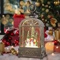 Christmas Snow Globe Lantern,Christmas Decorations Indoor for Home,with 6 Hour Timer Musical Snow Globes,Battery Or USB Powered Swirling Glitter Lantern Christmas Decor Gifts,Snowman Family