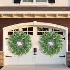 26" Large Eucalyptus Wreath for Front Door Spring Summer Greenery All Season Green Year Round Artificial Eucalyptus Leaves Wreath for Porch Farmhouse Home Wall Window Outdoor Indoor Decorations