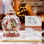 Santa Christmas Snow Globe， Musical Snow Globe，LED Lights and Swirling Glitter, Santa Chef Baking Theme Christmas Decorations Indoor, Gift for Adults and Kids