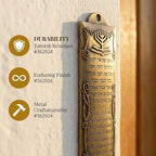 Garneck 6 Sets Mezuzah for Door: Vintage Religious Mezuzah with Holy Scroll and Case Metal Shema Scroll Holder for Jewish Home Entrance Door Frame Mitzvah Gift for Housewarming
