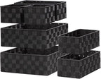 Posprica Small Baskets for Organizing(7 Set) Woven Storage for Shelves, Bathroom, Decorative Closet Organizer, Dresser Bins, Shelf