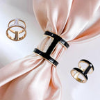 SYWDUDUCLT Scarf Ring for Women's Shawl, Silk Neckerchief, Tshirt, Gold/Sivler, S/M/L, 2 Pcs