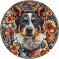 Round Sign Australian Cattle Dog Tin Sign Retro Aluminum Metal Sign for Kitchen Garden Bar Office Home Indoor Wall Decor 12 Inch