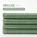 MIULEE Boho Farmhouse Throw Pillow Covers 18x18 Inch Set of 4 Mordern Nordic Cushion Covers Soft Corduroy Spring Home Decor for Couch Bed Sofa Living Room Sage Green