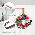 HOOSUN 4th of July Decorations Wreath Hangers for Front Door,12 Inches Metal Wreath Hook Holder for Spring Decor,20 Lbs Over The Door Wreath Hanger for Spring Patriotic Wreath Front Porch Decor