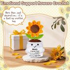 Gifts for Mom from Daughter Son, Mom Birthday Gifts, Gift for Moms Mother in Law Step Mama Mommy, Mother's Day Birthday I Love You Present for Moms, Cute Handmade Crochet Positive Sunflower Doll