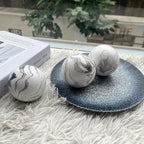Set of 6 Decorative Orbs for Bowls and Vases - 2.6in Resin White Howlite Round Sphere Balls for Living, Dining Room Coffee Table Centerpiece Home Decor