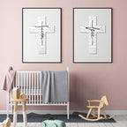 Jetec 3 Pieces Easter Faith Love Hope Cross Sign Crosses Wall Decor Wood Wall Hanging Rustic Cross Vintage Religious Love Art Decor Farmhouse Home Hanging Decorations, 12 x 8 Inch(White)
