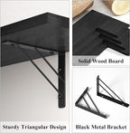 Love-KANKEI Corner Shelf Wall Mounted,Floating Wall Shelves for Storage,Rustic Wood Hanging Shelves for Display,Bathroom Kitchen Bedroom Living Room,Set of 4,Black