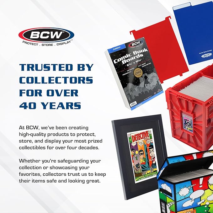 BCW Magazine Bags and Boards – (50 Pack) | Premade Non-Resealable Magazine Protectors | Standard Size 8 ¾" x 11 ⅛" | Magazine Sleeves and Boards Pre-Loaded for Storage and Display