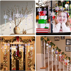 Crystal Snowflake Christmas Tree Decorations - 21pcs Christmas Tree Ornaments Sparkling Dazzling Festival Party Decoration Crystal Snowflake Design Hanging Ornament Holiday Season Home Decor