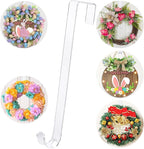 12" Wreath Hangers for Front Door,Non Scratch Wreath Door Hanger,Over The Door Hooks Hanger Easter Fall Halloween Christmas Decorations Indoor Outdoor,Welcome Sign for Front Door Decor,1 Pack