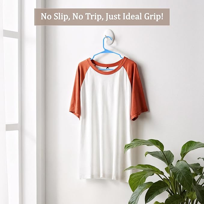 Utopia Home Plastic Hangers 50 Pack - Perfect Space Saving Clothes Hanger - Durable and Strong - Perfect Closet Organizers with Shoulder Grooves (Blue)