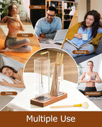 2 in 1 Incense Holder with 7.8" & 5.9" Glass Jars, Large Incense Holder for Sticks, Upside Down Incense Burner with Ash Catcher & Storage for Meditation Yoga Spa Home Decor - 20 Incense Sticks & Brush