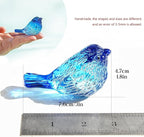 H&D HYALINE & DORA 3" Blue Glass Bird Figurine Miniature Blown Glass Birds Bird Gifts for Bird Lovers Women Men Animals Collectible Figurines for Desk Table Decor(Set of 2)