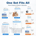 HOUSE DAY 22 Pack Vacuum Storage Bags with Pump,Space Saving Vacuum Seal Bags For Clothing Travel,4 Jumbo/4 Large/4 Medium/4 Small, 2S/2XS/2XXS Roll Up Bags, Hand Pump Included, Sealer Clothes Storage