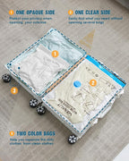 Vacuum Storage Bags for Travel, 12 Pack (4M+4S+4XS) Vacuum Seal Bags with Wireless Rechargeable Electric Pump, Travel Essentials Space Saving Bag for Clothes, Luggage, Carry-on Suitcase, Backpack