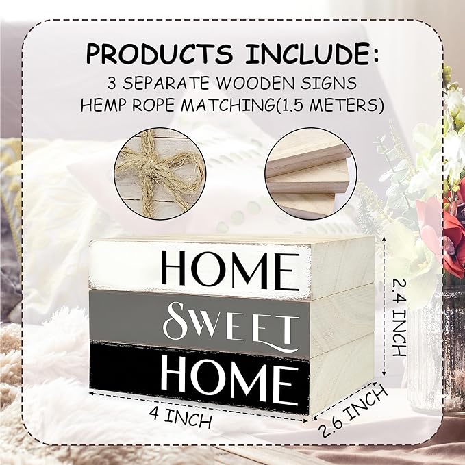 Mini Decorative Books For Home Decor, Small Wood Book Stack For Table Decor, Home Decor Book For Living Room Mantel, Farmhouse Stacked Books Decorative（L41）
