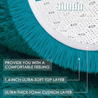OLANLY Teal Round Rugs for Bedroom - Machine Washable, 9 ft Circle Area Rugs for Living Room, Soft and Fluffy Shaggy Carpet for Teen Girl and Boys, Nursery Rooms, Dorms, Home Decor Aesthetic