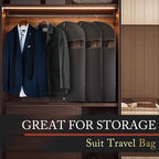 5 Pack 40-inch Suit Bag Garment Bag for Travel and Storage, Garment Bags for Hanging Clothes with Zipper and Visible Transparent Window, Black