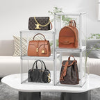 10 Pack Acrylic Shoe Box Size 14, X-Large Purse Handbag Organizer Clear Sneaker Display Case Boot Storage Box Transparent Stackable Storage Bins with Magnetic Lids