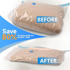 Vacuum Storage Bags with Electric Air Pump, 25 Pack Compression Bag, Space Saving Vacuum Sealer Bags for Clothes, Blanket, Duvets, Pillows, Comforters Travel, Two Compressing Ways