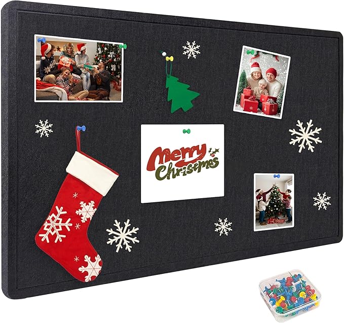 Large Bulletin Board - Foldable 36x60 Inches Cork Board Alternative with 20 Push Pins, 5' x 3' Self-Adhesive Felt Bulletin Board for Wall, Home Office Classroom Decor