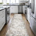 Washable Area Rug 3x14 Entryway Rug: Washable Modern Abstract Soft Thin Rug Indoor Floor No Slip Stain Resistant Carpet for Bedroom Dining Room Farmhouse Nursery Home Office - Brown Grey