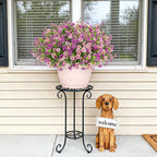 Artificial Fake Flowers Plants for Outdoor Spring Summer Decor, 12 Bundles Faux Silk Flowers for Outdoor Outside Planter Colorful Daisy UV Resistant Look Real for Front Door Porch Patio Yard