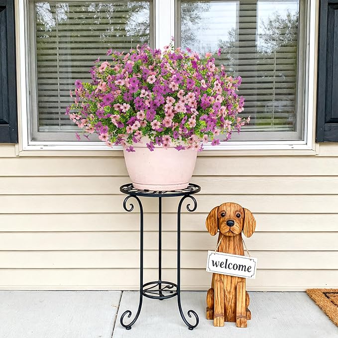 Artificial Fake Flowers Plants for Outdoor Spring Summer Decor, 12 Bundles Faux Silk Flowers for Outdoor Outside Planter Colorful Daisy UV Resistant Look Real for Front Door Porch Patio Yard
