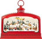 Large Christmas Snow Globes, 10.83" Electric Red Light up Snow Globe Christmas Village, 8 Festive Songs 6H Timer & Dual Power, Musical Snowglobes Christmas Decorations Indoor Ornament Snowglobe