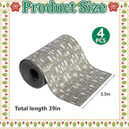 Iceyyyy 4 Pcs Christmas Village Cobblestone Road-39 x 3.5 Inch Cuttable Christmas Village Landscape Road-Miniature Xmas Villages Accessories for DIY Home Garden Street Landscape Decorations