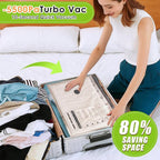 Travel Vacuum Storage Bags for Clothing with Rechargeable Air & Hand Pump, 9 Pack Portable Space Saver Bags, Compression Packing Seal for Luggage and Suitcase, Blankets, Seasonal Storage