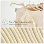 SONGMICS 20-Pack Pants Hangers, 16.7-Inch Long Velvet Hangers with Adjustable Clips, Heavy-Duty, Non-Slip Skirt Hangers, Space-Saving for Pants, Skirts, Coats, Dresses, Sandy Beige UCRF012K20