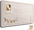 Large Bulletin Board, 35 X 24 Inches Felt Cork Board with 40 Pushpins, Foldable Felt Notice Pin Board Photo Display Board with Self-Adhesive Tape for Office Home School (Oatmeal, 35x24 inch)